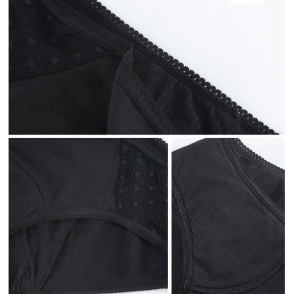 5xl Xxl Heavy Flow Period Panties Black Elastic Absorbent Menstrual Underwear Washable