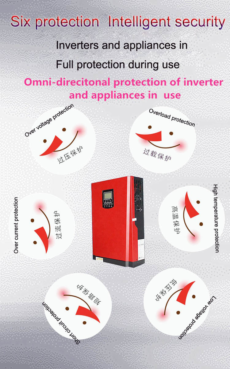 Чистый CE ROHS инвертора изделий 5200W синуса высокочастотный солнечный аттестовал