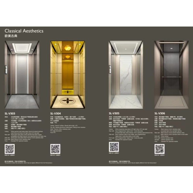 0.4m/S 1.0m/S Villa Elevator Home Elevator Car Decoration Lift Residential Elevators