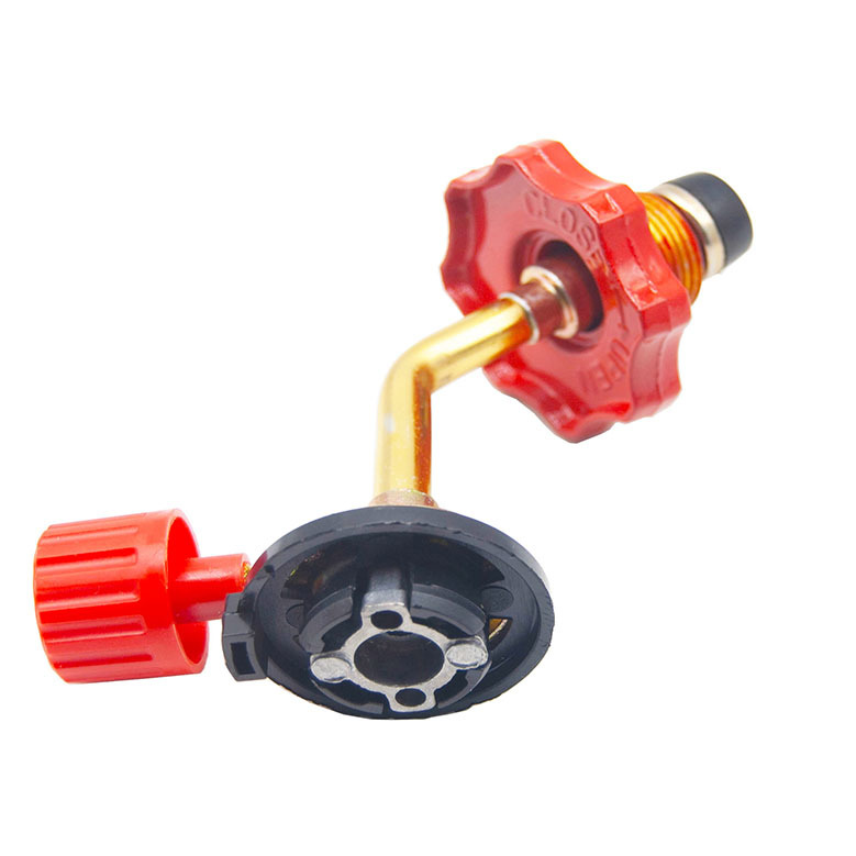 Cassette Gas Canister Refill Adapter Valve With Dual Control Knobs