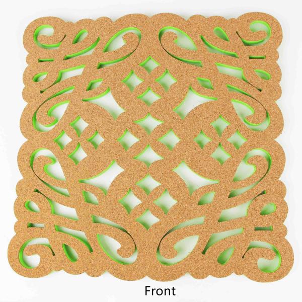 12 X12” Cork Wall Tiles Hollow Carved decorativo Deisgn elegante FDA PROP65