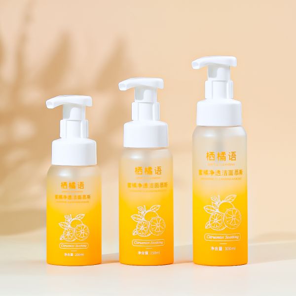 PET Foam Pump Bottle for Facial Cleanser Packaging - Transparent Foam Bottle in 200ml 250ml 300ml