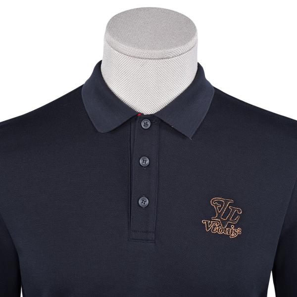 T-shirt à manches longues à la mode pour hommes avec collier de chemise de travail et logo personnalisé