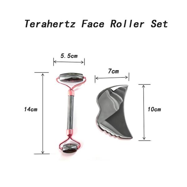 Skin Care Tools Energy Stone Guasha Massager for Face Eyes Neck Finger 5.5*14 cm Silver Terahertz Face Roller Gua Sha Set