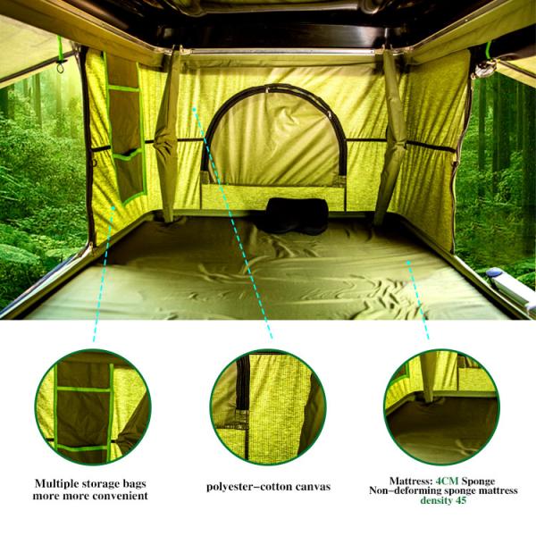 Carro duro plástico de acampamento de Shell Roof Top Tents For do ABS preto do campista exterior da fonte 2020 da fábrica