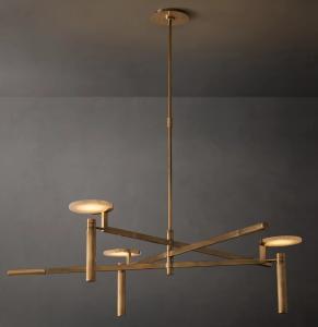 Lumière de lustre en laiton cristallin de 45 pouces personnalisée