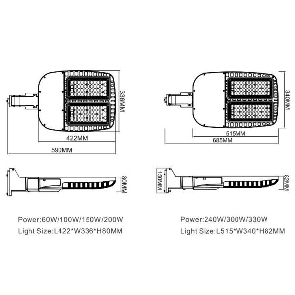 60 Watt Outdoor Area Lighting LED 8200lm With Meanwell / Sosen Driver