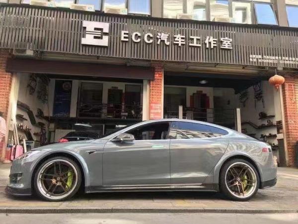 Vente du kit de carrosserie en fibres de carbone du modèle S pour le modèle S large bodyki Carrosserie en fibres de carbone avant pelle arrière diffuseur spoiler