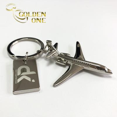 Rectangle Metal Airplane Key Chain ,  Airliners Helicopter Key Chain