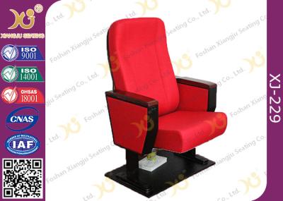 Wooden Armrest Box Structure Conference Hall Chairs With Book Net And Cup Holder
