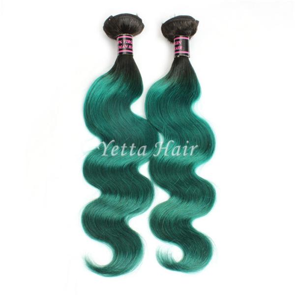 Duas extensões reais do cabelo de Ombre do tom, esverdeiam 14 - 24 cabelos do Virgin da polegada
