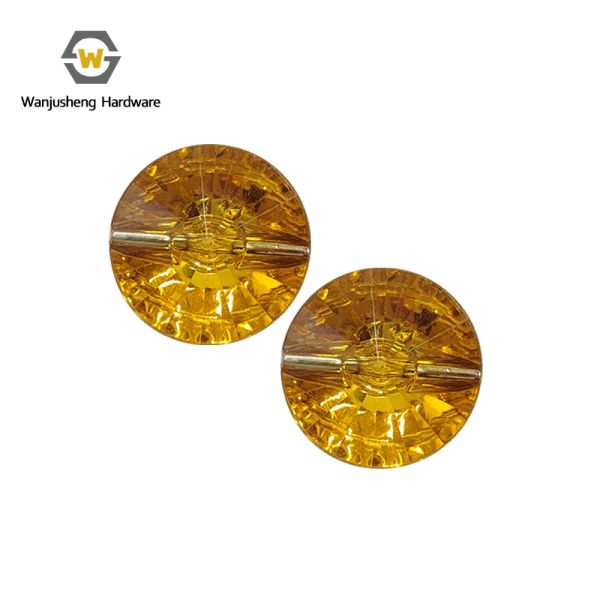 Modern Style Round Resin Crystal Button Yellow Acrylic for Sofa & Home Decor-for