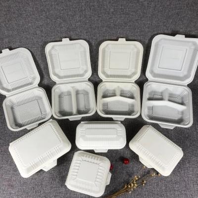 Caixas de almoço biodegradáveis Caixas de almoço de amido de milho descartáveis Caixas de almoço
