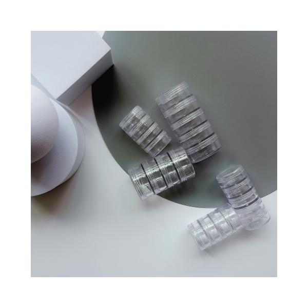 Слои Опциональные слои 5 мл 10 мл пластиковые кремовые банки в индивидуальных цветах и слоях для PS