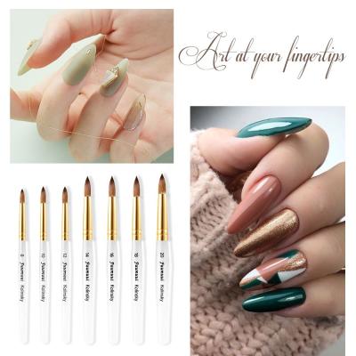 Clear Handle Round Nail Art Pen Size 8 -20 OEM Brush 100% Kolinsky