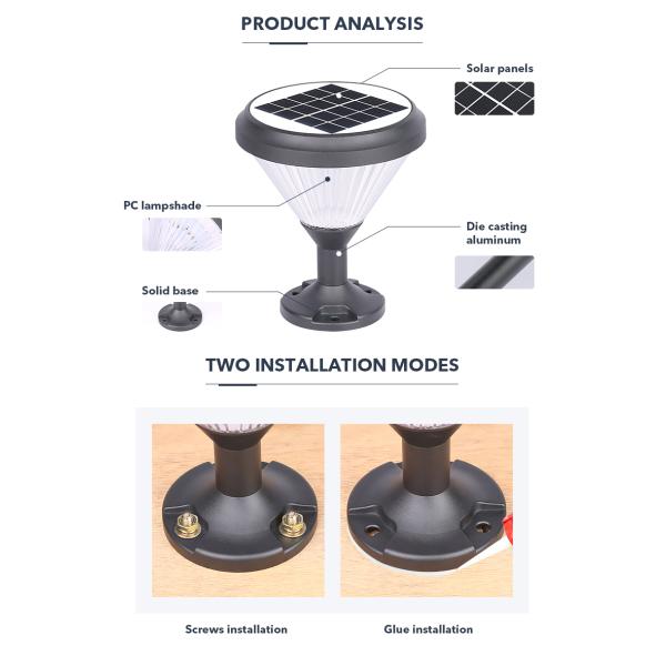 Свет штендера DC 3.2V солнечный, солнечные лампы пала для вилл дворов