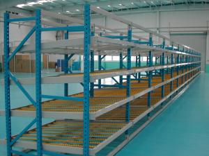 Sistema de rolos ajustável de rack de fluxo de cartão pré-galvanizado Capacidade
