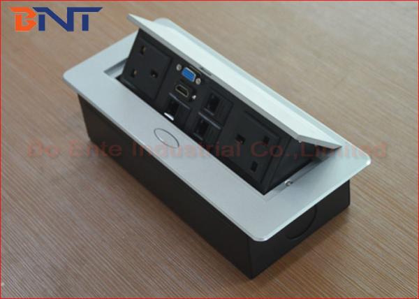 Hydraulic Oval Pop Up Desk Pop Up Sockets With UK Standard Power Outlet