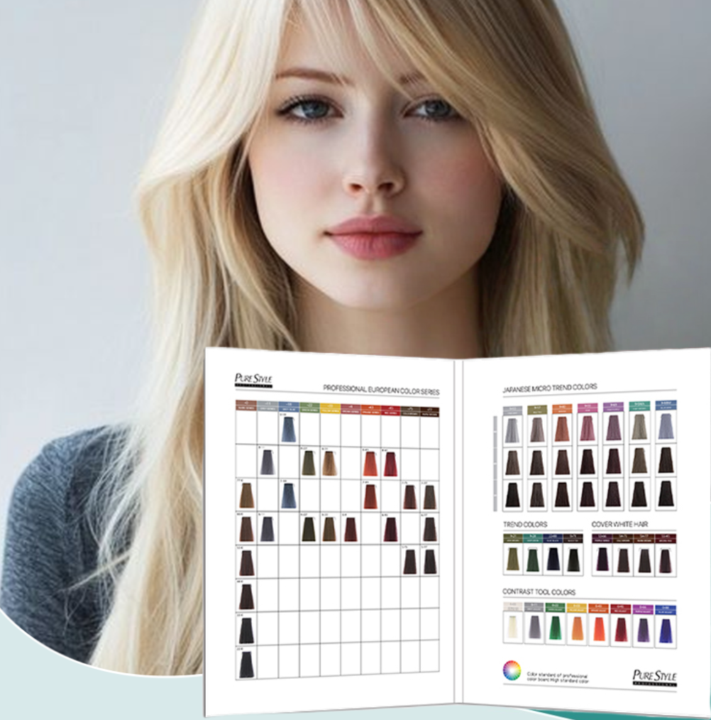 Purestyle Hair Color Swatch Chart 47 Colors Professional For Salons OEM Wholesale Professional Color Chart Premium Quality