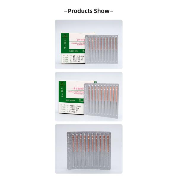 Press Disposable Acupuncture Needles Copper Handle 100pcs
