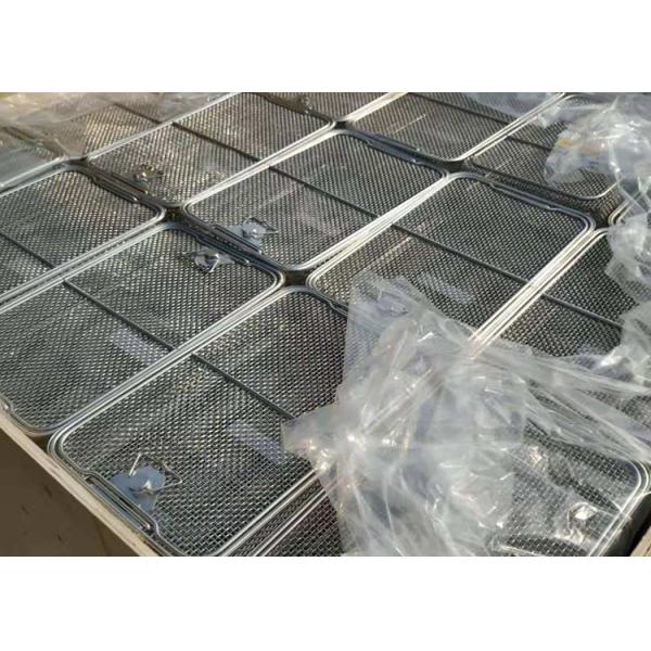 Cesta médica de la desinfección de la malla de alambre del acero inoxidable 304 tamaño de los 40cm de los x 25cm de los x 7cm