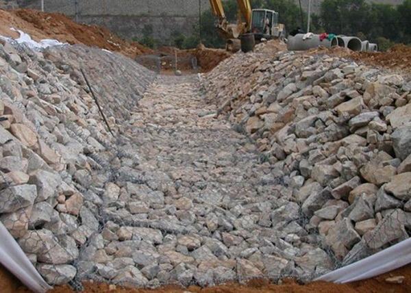 Hexagonal Mesh Rock Filled Galvanized Gabion Baskets