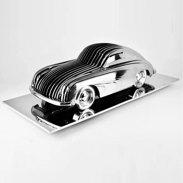 Esculturas únicas de modelos de automóviles de acero inoxidable personalizan tamaño y color