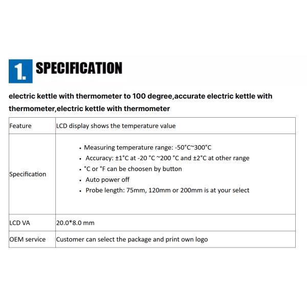 TL884 -50 To 300℃ Digital Instant Read Meat Thermometer with Stainless Steel Probe for Kitchen Cooking Candy Grill BBQ Thermometer