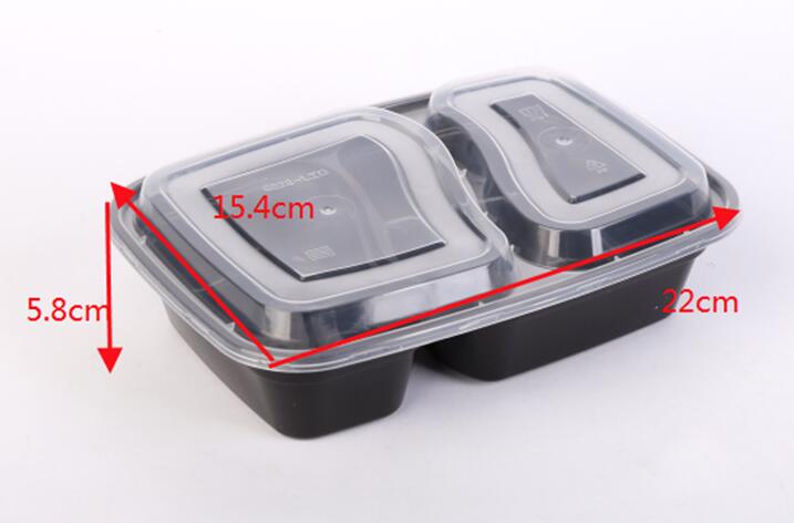 3 4 коробка для завтрака отсека 100% Pp черная microwavable для пищевого контейнера