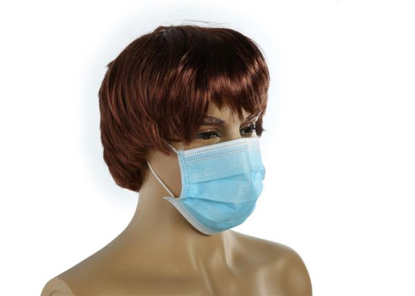 Blue  Disposable Dust Mask Without Glass Fibers Disposable Earloop Face Mask