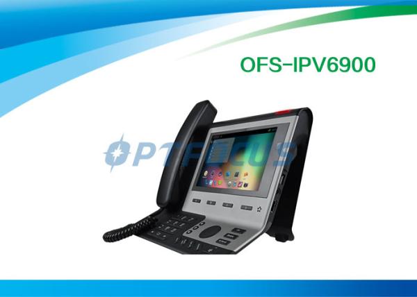 Black 4 SIP Poe IP Video Phone Broadcom Wifi Chip for SysLog / Web Capture 0.99kg