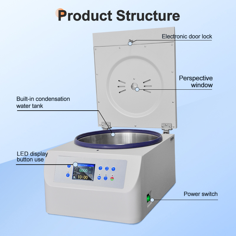CL-6W LCD Display 6000rpm Bench Top Low Speed Centrifuge Machine with 6x 50ml Test Tube for Chemistry Lab Centrifuge Use