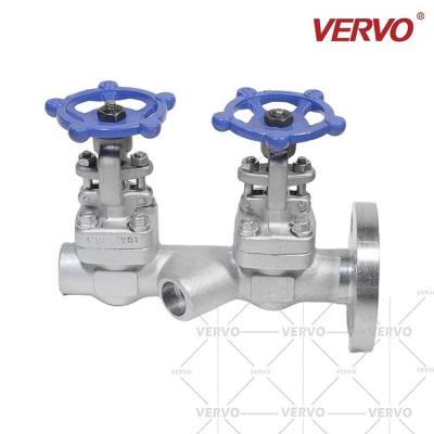 A válvula de porta dobro Dn80 das BS 5352 300LB forjou o um lado integral de aço FNPT da flange uma do lado
