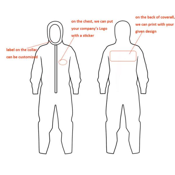 Unisex Disposable Protective Coveralls , Chemical Resistant Disposable Coveralls