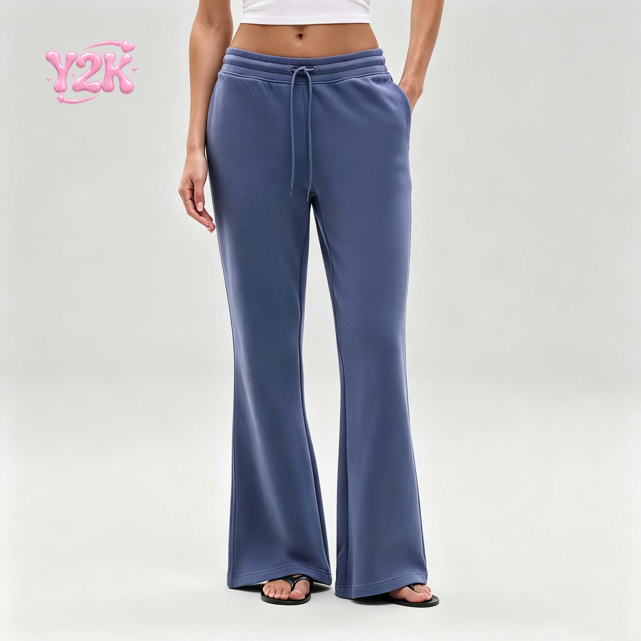 Custom Women's Brushed Fleece Mid Rise Flared Sweatpants