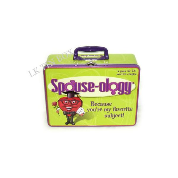 Коробка олова обеда хранения еды напечатанная Яблоком с пластичным замком ручки/металла