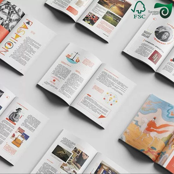 White C2S Glossy Coated Paper 100% Virgin Wood Pulp For Advertising Brochure Printing