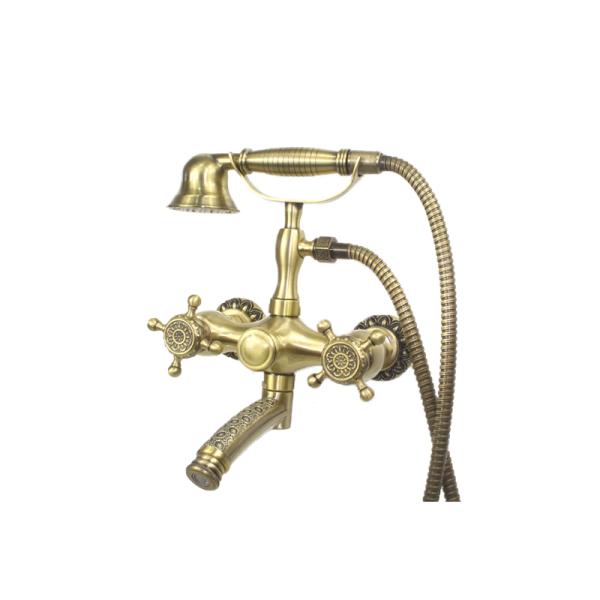Thermostatic Faucets Hot and Cold Mixer Antique Brass Rainfall Shower Set for Bath