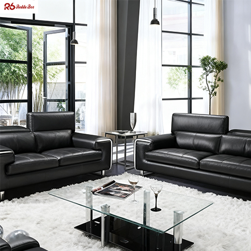100% Calfskin Leather Office Couch For Apartment Water Repellent