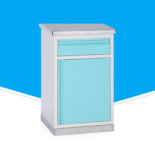 Прикроватный столик на колесах, прочный шкафчик сини регулируемый ухода за больн