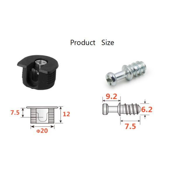 Zinc Plated Steel Screw Material Sample Wood Joint Plastic Rafix Connector for Cabinet
