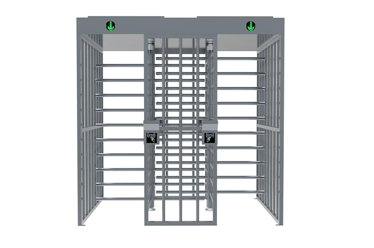 Stainless Steel Full Height Pedestrian Turnstiles Anti Rust Swing Flap Drop Arm Gate