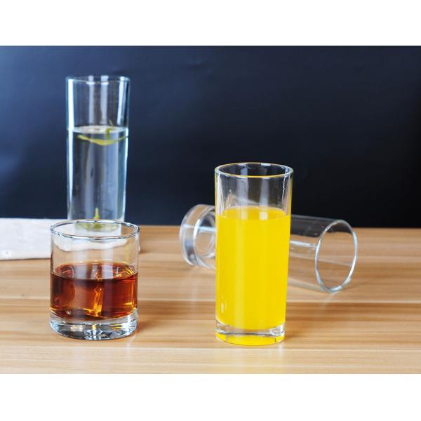 Transparent 11oz Water Drinking Glass 2.5mm Thickness With Chip Resistant Rim