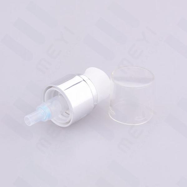 Pompe cosmétique de jet de pompe de traitement de pp avec le chapeau, 18/410 pompe crème en aluminium argentée