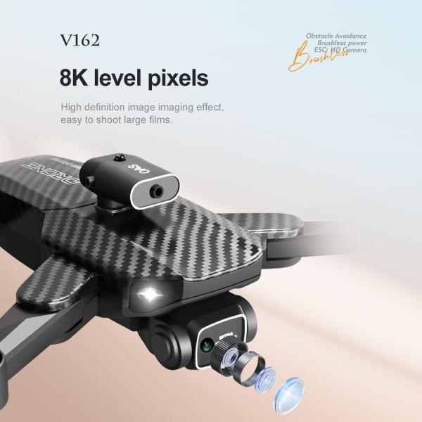 Drones dobráveis V162 HD Drone de transmissão em tempo real com câmera dupla