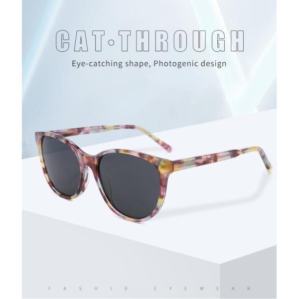 Солнечные очки ацетата глаза кота круглые покрасили CE с поляризовыванным объективом