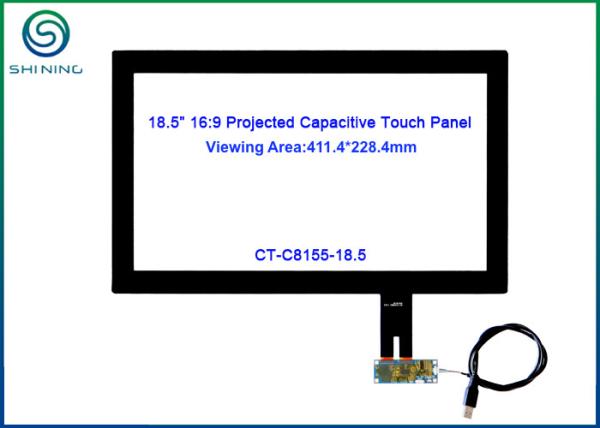18.5 Inch Capacitive USB Multi Touch Screen Overlay Surface Hardness Above 6H