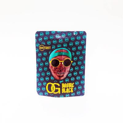 Saco de embalagem de maconha impressa com estampagem de ouro UV Bolsa de papel alumínio personalizada 3.5g