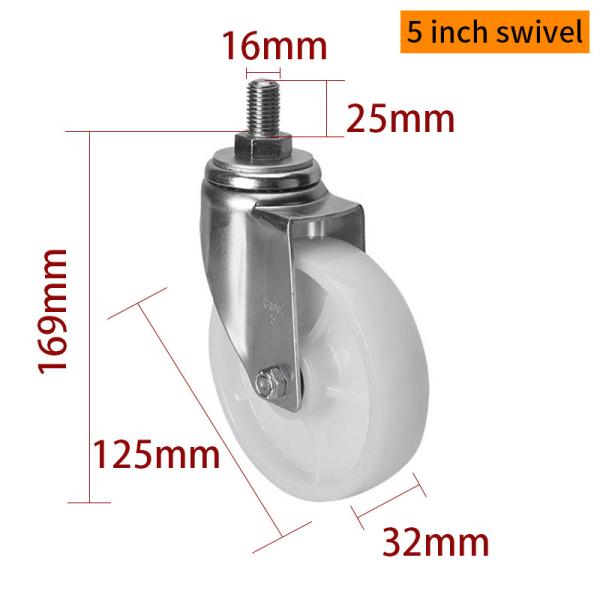 EDL Medium Duty 5 pulgadas 150 kg TPA con rosca por giro y tipo de freno 505S-26