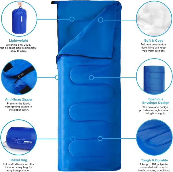 Ultralight Sleeping Bag, Backpacking Sleeping Bag for Adults Youth - Compact Lightweight Waterproof - 3 Season Cool